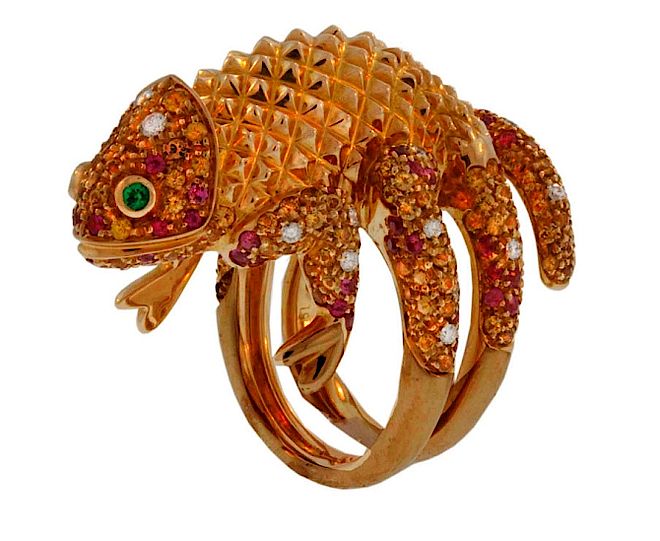 Pierścień Boucheron Kameleon – złoto, szafiry, diamenty. Biżuteria antyczna – subiektywny wybór