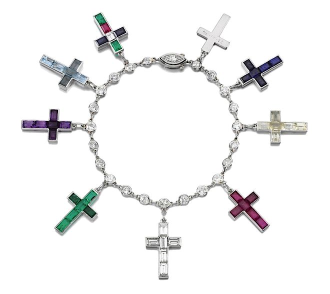 Bransoletka Cartiera z dziewięcioma łacińskimi krzyżami