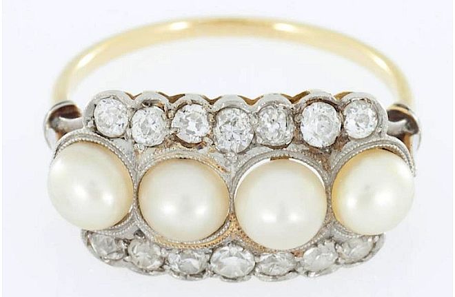 Pierścionek z brylantami i perłami. Biżuteria edwardiańska, część 2
