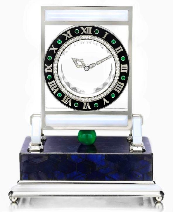 Zegar wysadzany kamieniami szlachetnymi, rok 1980, Cartier