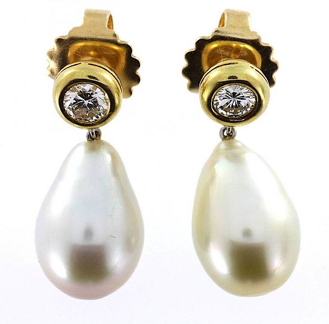Kolczyki z perłami i brylantami. Biżuteria z perłami w Galerii BiżuBizarre