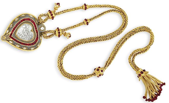 Naszyjnik z diamentem Taj Mahal, pochodzący z około 1627-28 roku. Biżuteria Elizabeth Taylor. Najdroższa, jaką kiedykolwiek sprzedano